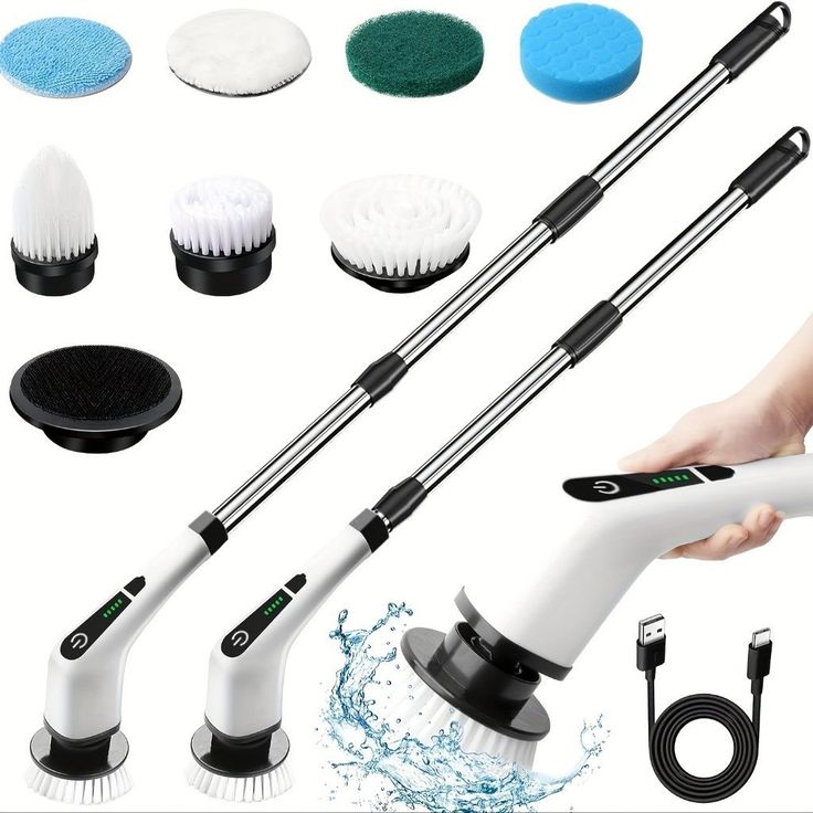 Nova Spin Clean Pro- 9 piece Adjustable Electric cleaning brush